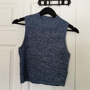 H&M Heathered Blue Crop Top